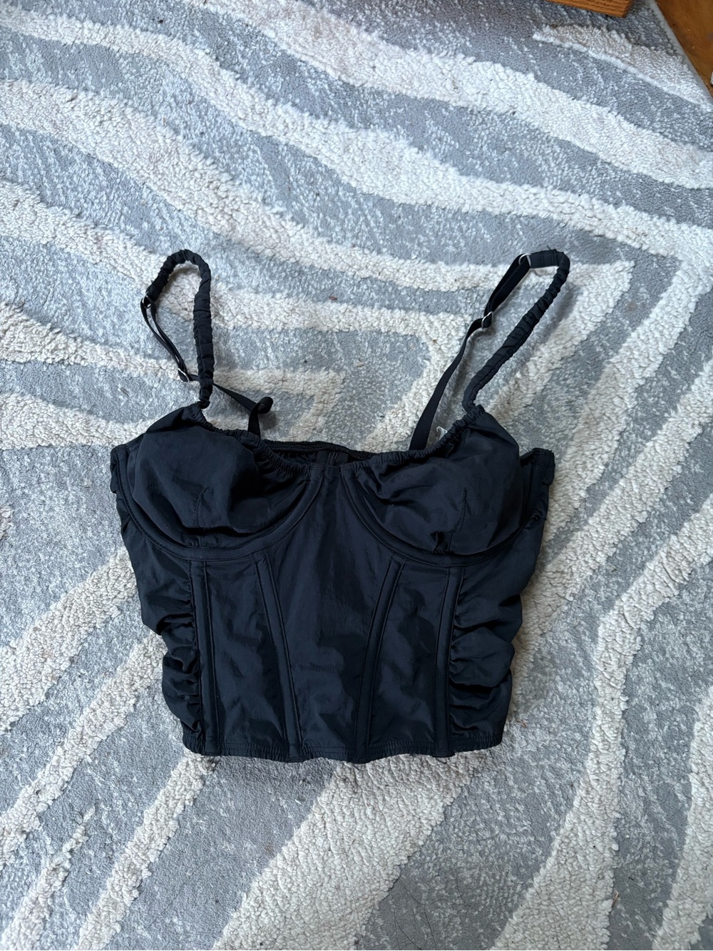 Gilly Hicks Black Sculpted Bustier Crop Top